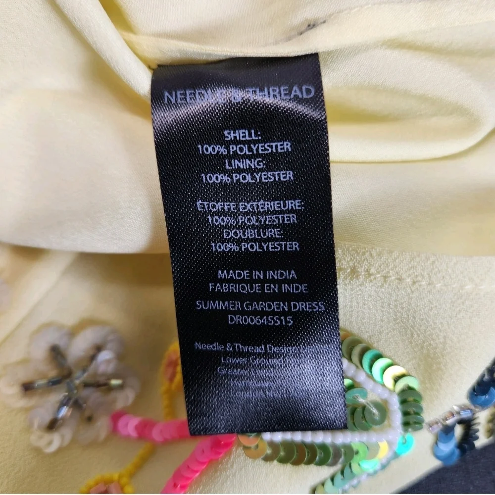 Needle And Thread Floral Sequin  Embroidered Yellow Dress - Picture 11 of 11